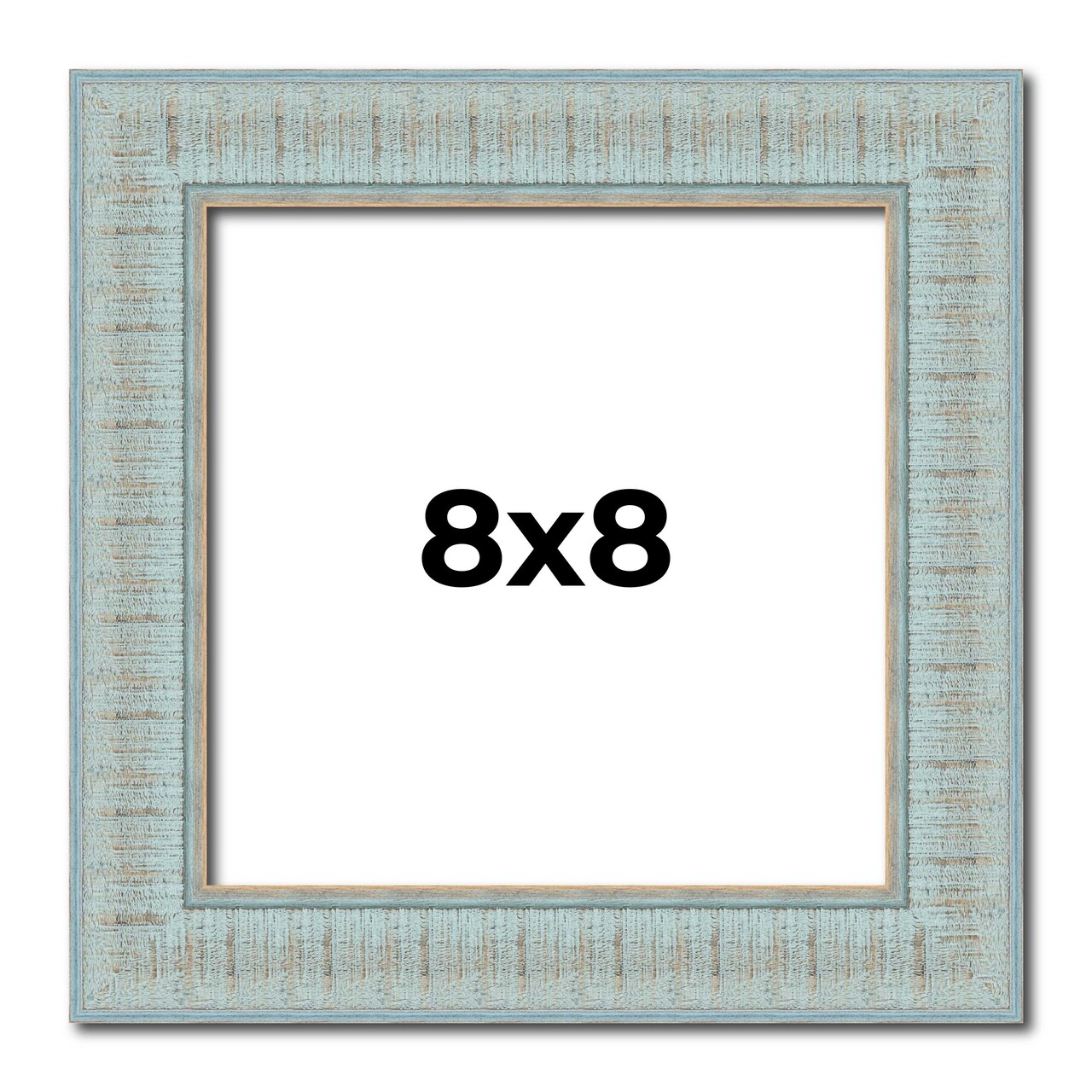 Square Refined Blue Picture Frame - UV Acrylic, Foam Board Backing, Hanging Hardware